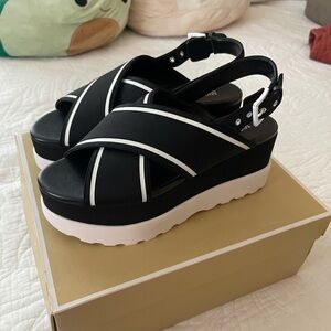 Stylish Black and White Platform Sandals